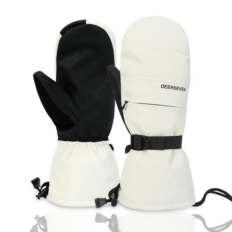 Winter Snowboard Gloves for Men  Outdoor Warm Windproof  Touch Screen Fleece Waterproof and Women's Interlocking Warm Gloves