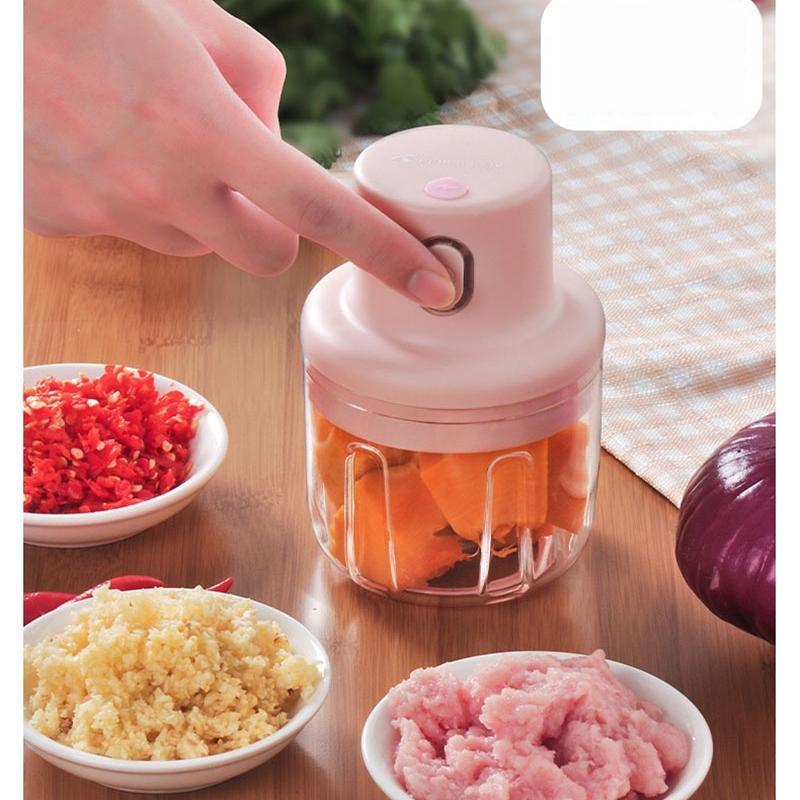 Mini Electric Garlic Chopper Meat Grinder Garlic Masher Machine Sturdy Durable Crushed Ginger Vegetable Crusher Baby Food Maker