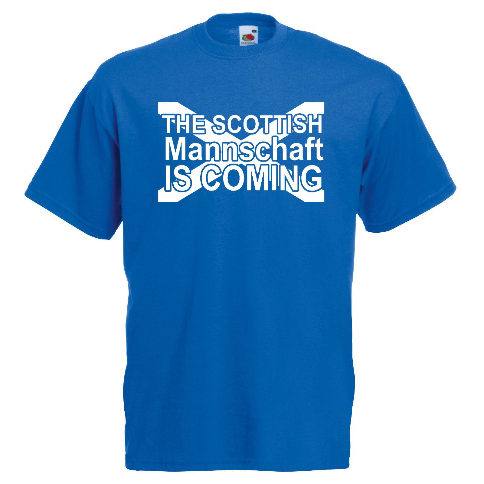 Adults The Scottish Unisexnschaft Is Coming Scotland Sports Unisex Blue TShirt 2XL