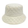 Grid Pattern Fisherman Hat Goose Down Fill Pure Color Versatile Style Cap Warm