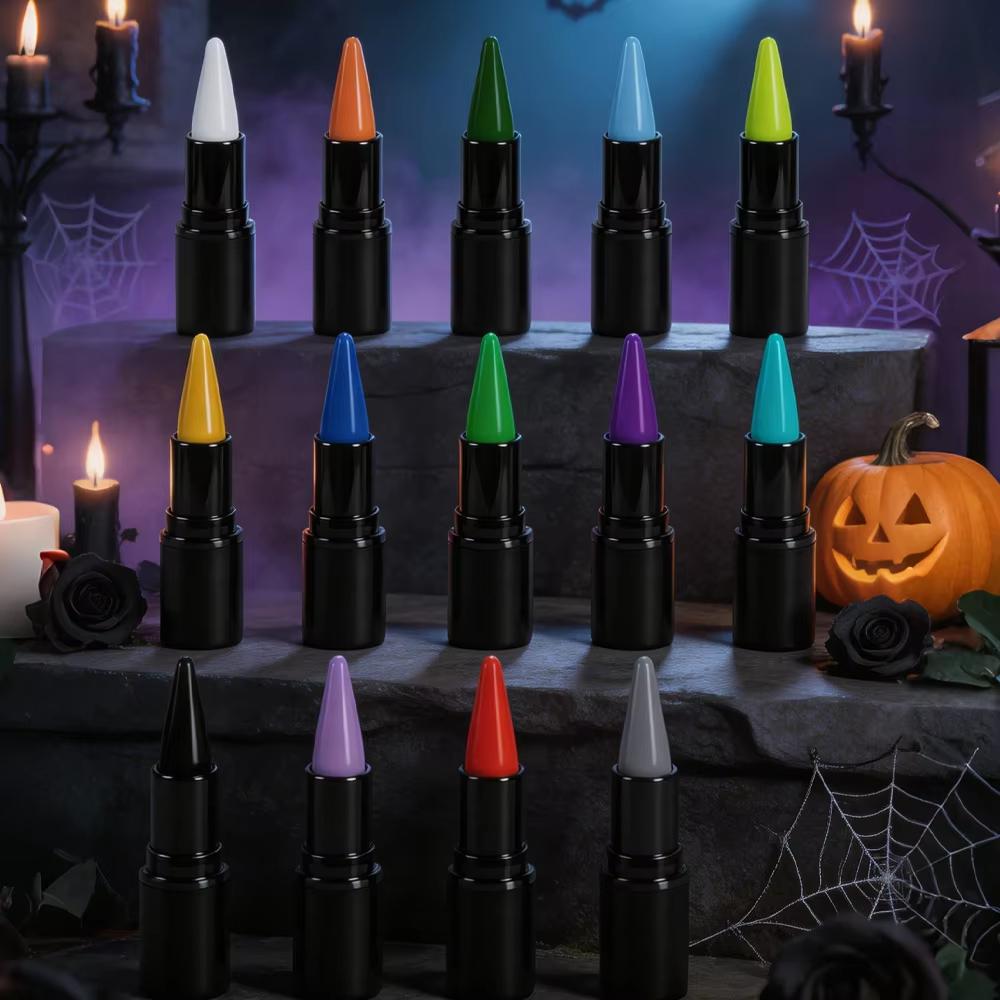 Matte Punk Black Lipstick Waterproof Long Lasting Lip Gloss Face Body Painting Gothic Dark Makeup Party Halloween Cosplay Makeup
