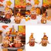 Thanksgiving Autumn Flower and Leaf Scarecrow Figurine Plush Dolls Hanging Ornament Toy for Home Wall Tree Decoration