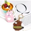 Kitten Access Card Case Capybara Cartoon Keyring Pendant Leather Card Holder Keychain  Ornament