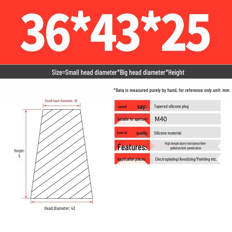 High-Temperature Resistant Silicone Tapered Stopper with Threaded Hole Plug for Sealing and Oxidation Protection