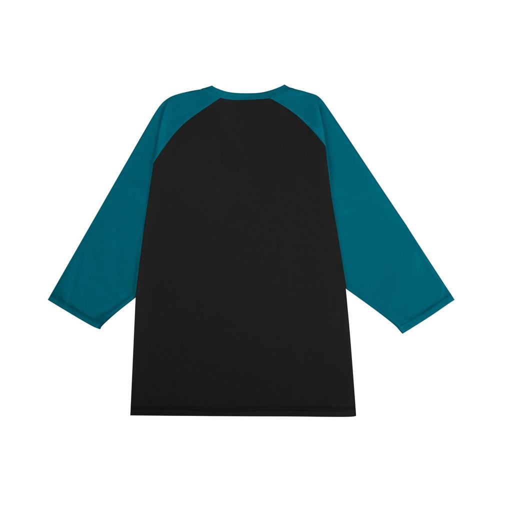 Men's Round Neck Contrast Color Raglan Three-quarter Sleeve Top T-shirt