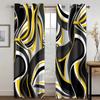 Barato Moderno Abstrato Cortina Amarelo Cinza Geométrica Espiral Cortinas para Janelas Sala Quarto Decoração 2 Peças cortinas