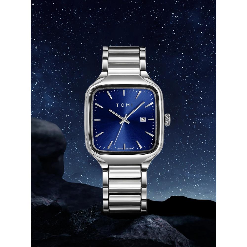 Men's Quartz Watch New Fashion Box Set Cufflinks Ring Fashion Set Box Watch As A Gift for Men's Gift Box