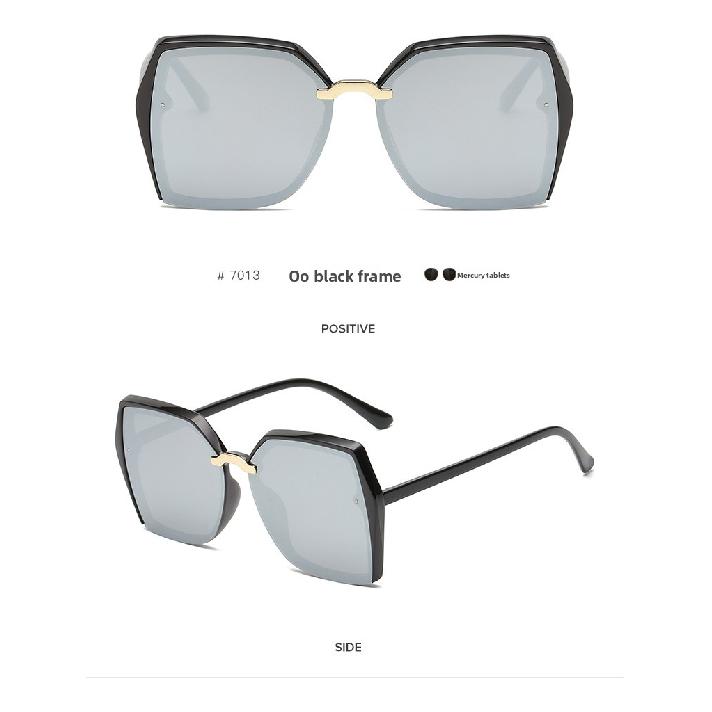 Women's Polarized Sunglasses for Driving, European and American Trendy Fashion Retro Large Frame Sunglasses, Black Frame UV400