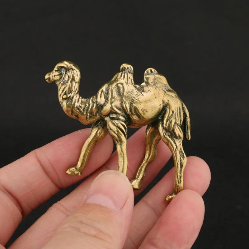 Retro Brass Camel Figurines Miniatures Home Decor Animal Statue Desktop Ornaments Gifts Room Decor Sculpture Copper Toy Gifts