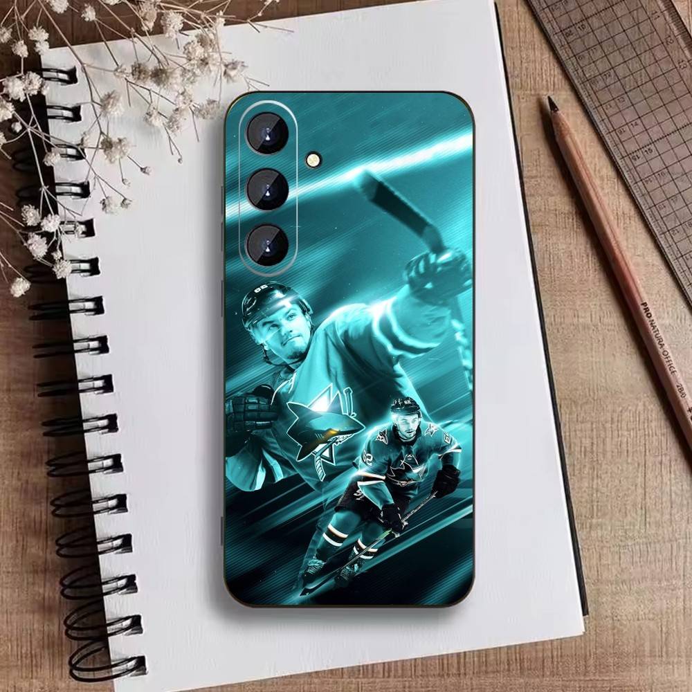 San Jose Sharks Macklin Celebrini Pouzdro na telefon Pro Samsung Galaxy A73,A21s,A22,A31,A52,A53,A71,A41Měkké černé pouzdro