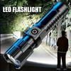 60W Super Power Flashlight USB Rechargeable Built In Battery Telescopic Zoom  Flashlight Handheld Outdoor Emergency Lighting