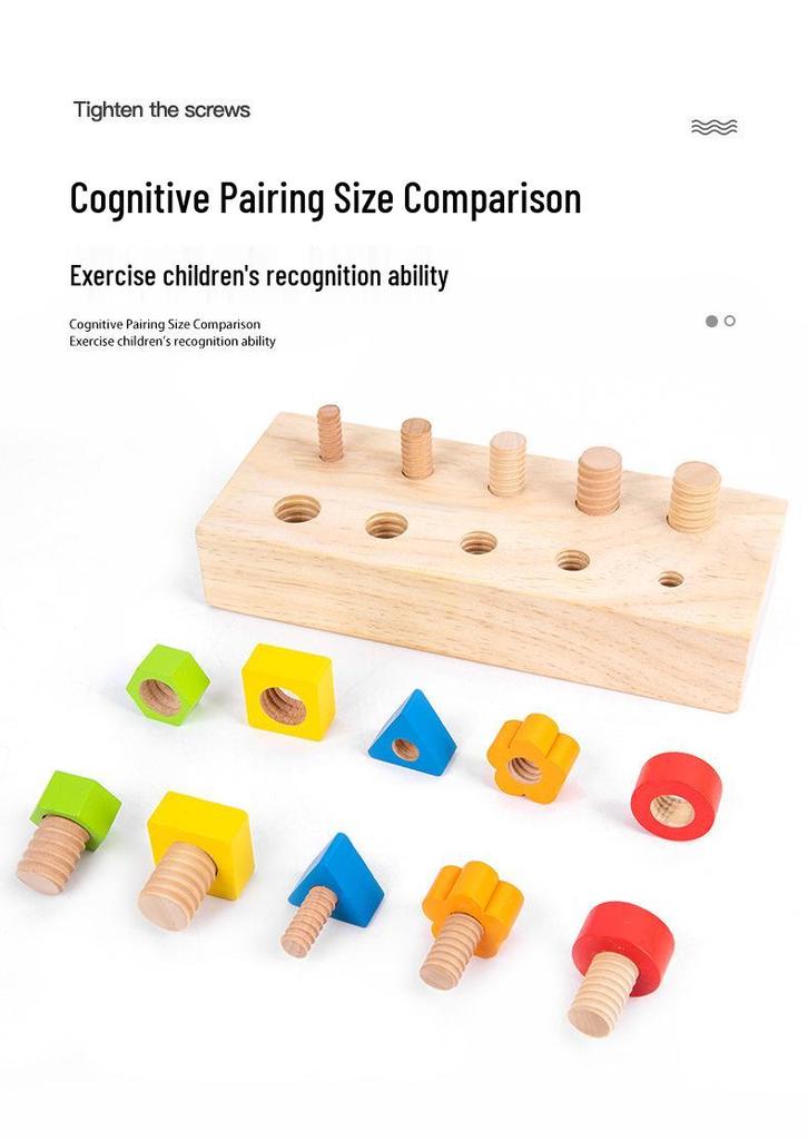 Educational Wooden Toy: Develop Cognitive & Fine Motor Skills with Colorful Nut-Shaped Pegs