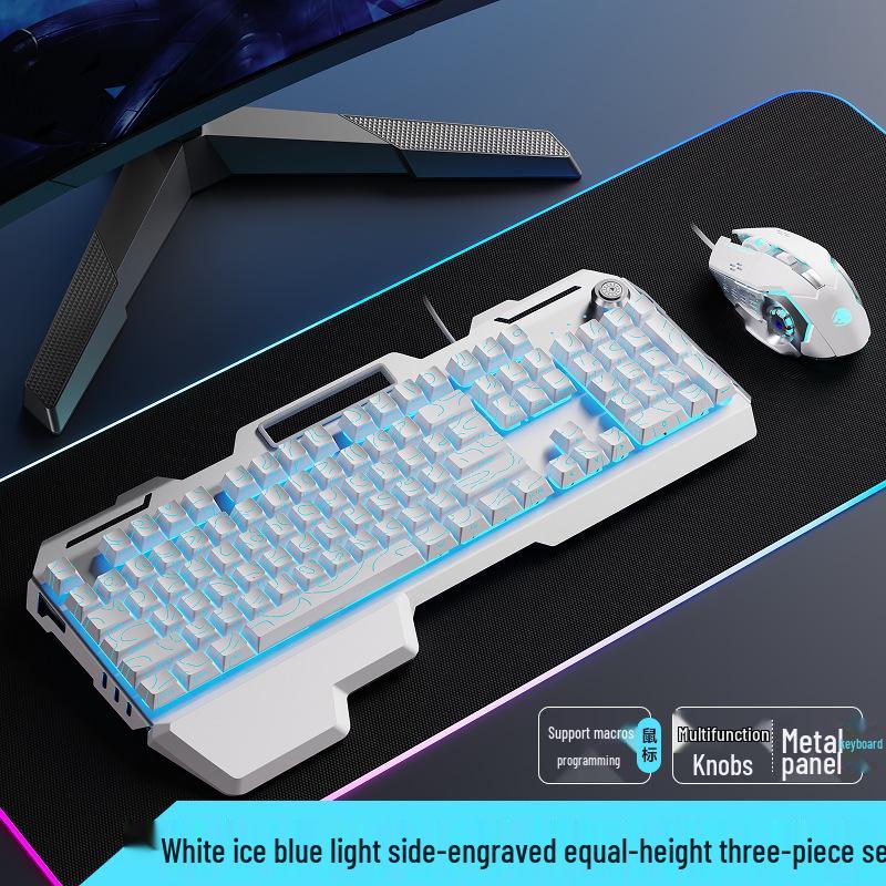 Qianxingzhe GX810 Wired Mechanical Feel Gaming Keyboard & Mouse Set for Esports & Office Use