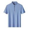 Men's Polo Shirt Short-sleeved Stand-up Collar Casual High-end Semi-zipper T-shirt Men's Business Men's Clothing
