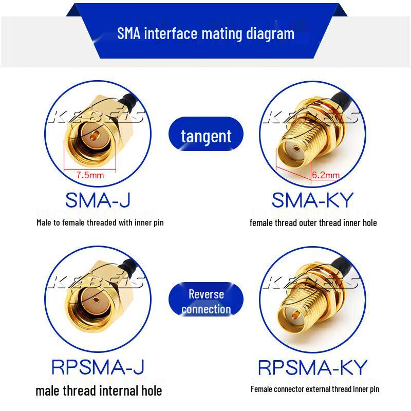 Hujian SMA Female To MMCX Coaxial RF Adapter Cable