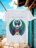 J-Journey Rock Band Graphic T-shirt - White Pure Cotton Casual Round Neck Tee with Journey Winged Horse Print