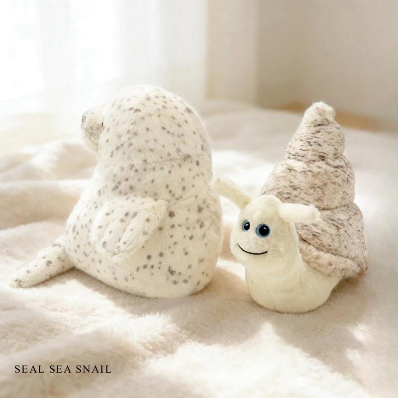 Cute Seal Snail Plush Toy Stuffed Doll Cartoon Animal Conch Birthday Gift Christmas Present