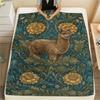 1PC Floral Animals Print FlAannel Blanket, High quality Comfortable for All Seasons, Home Decor, Warmth and Comfort