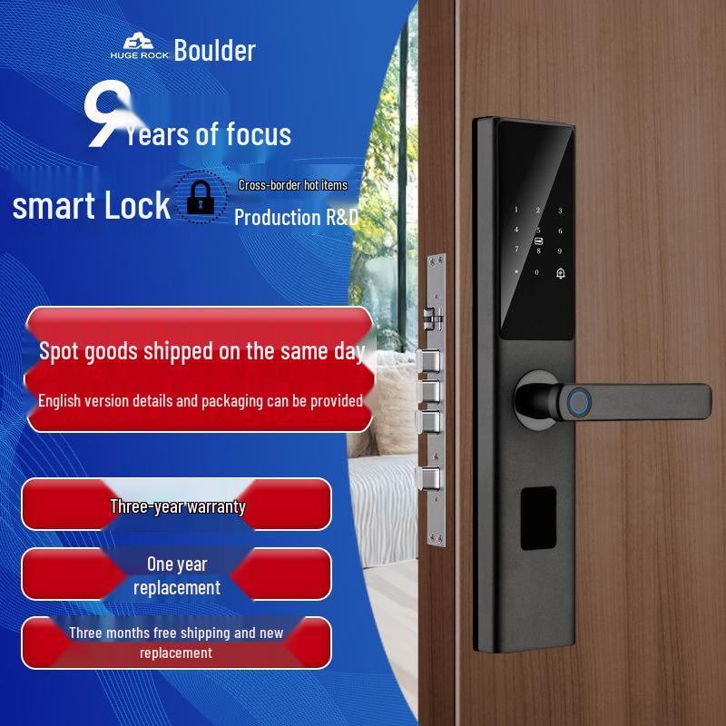 Tuya One-Grip Smart Lock: Fingerprint & Password Home Entrance Security