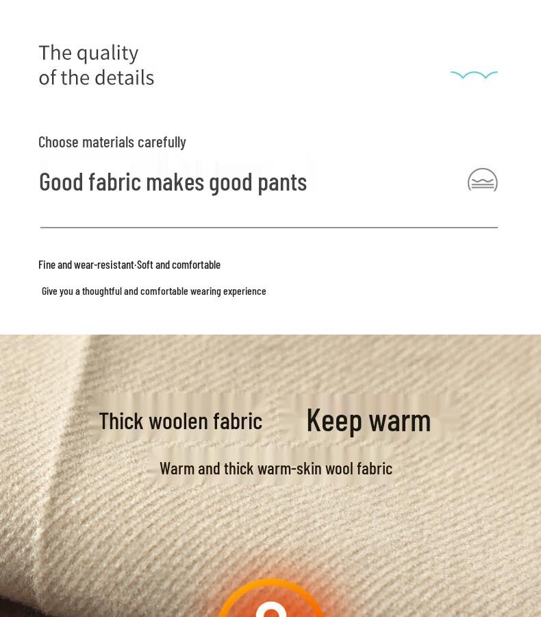 Women's Thickened Wool Blend Straight-Leg Ankle Pants