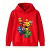 Kids Boys Girls Pullover Hoodie, Cute Cartoon Monster Superhero Print Casual Warm Long Sleeve Hooded Sweatshirt for Children