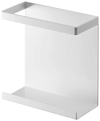 Yamazaki Jitsugyo 5144 Magnetic Wrap Holder Slim White Tower Floating Storage Easy Installation Approx. W13.5XD6XH14cm
