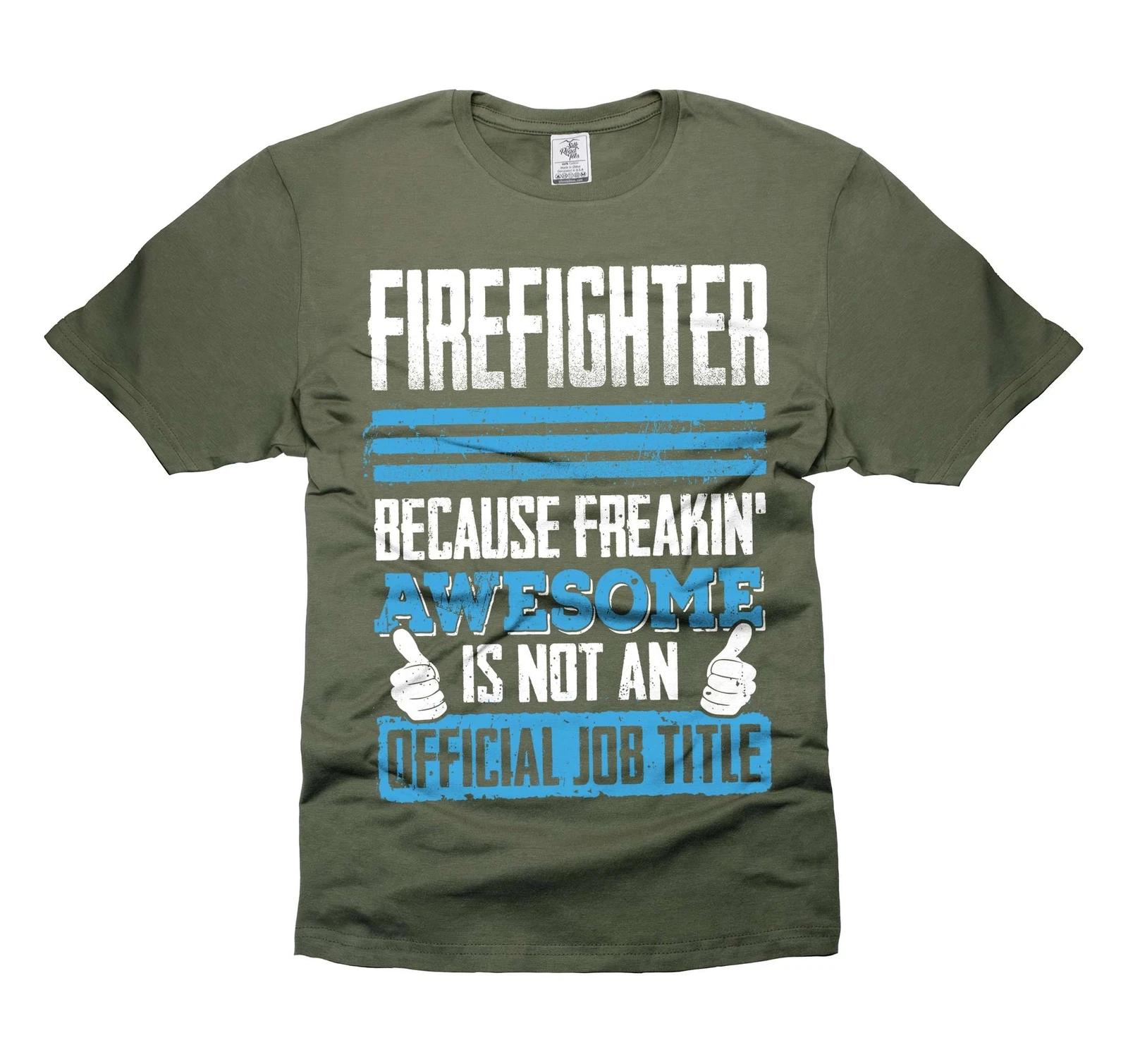 Mens Firefighter shirt Funny Firefighter Job Title Shirt Funny humor Joke Shirts L