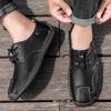 Brand Men Soft Casual Lace-up Commute Shoes Leather Comfortable Driving Flats Men's Sheos Classic Outdoor Non-slip Oxfords Shoes