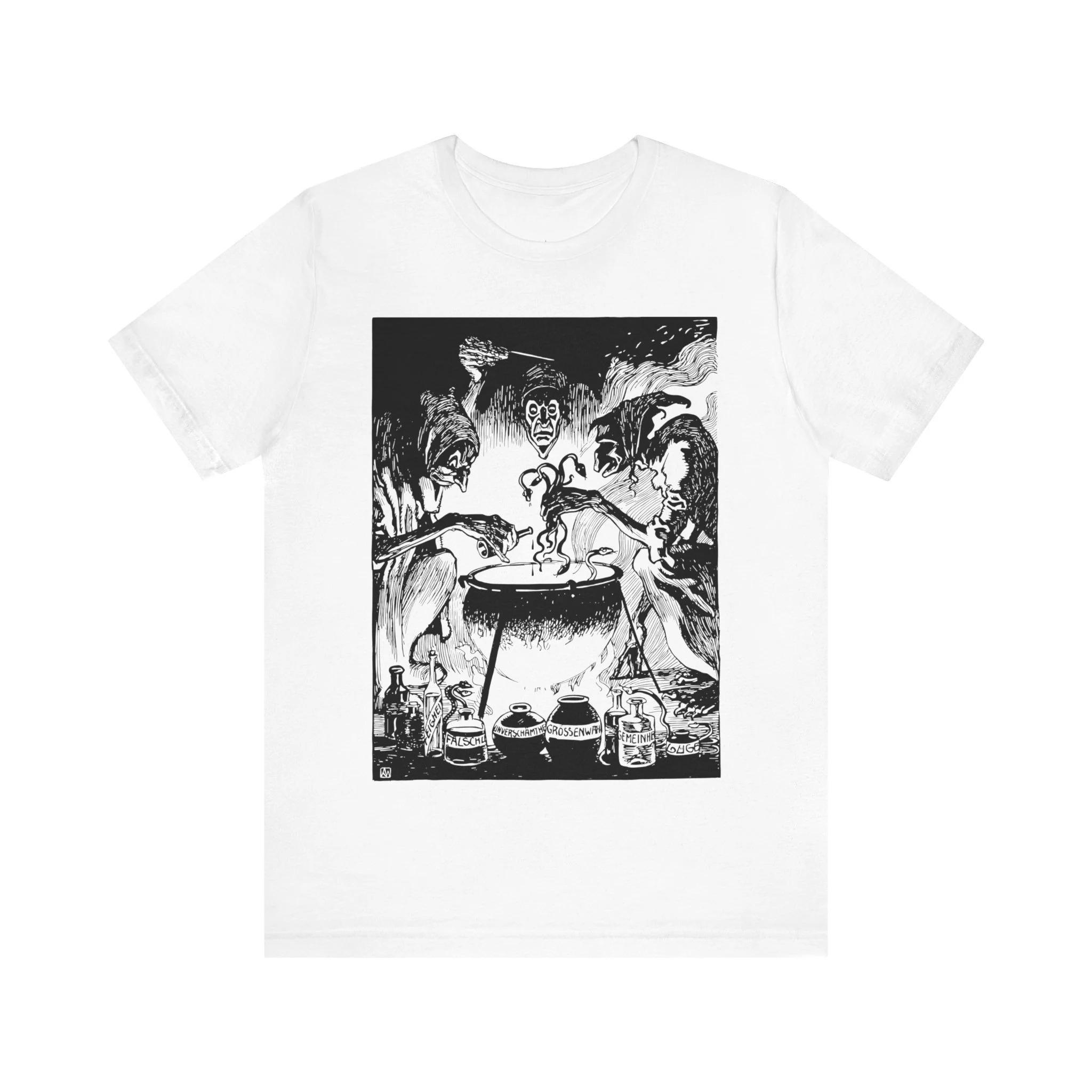 Witch Macbeth Witch Brew Retro Horror Shirt Witchcraft Tshirt Gothic Tshirt Mysterious Black Magic Unisex Short Sleeve Tshirt S