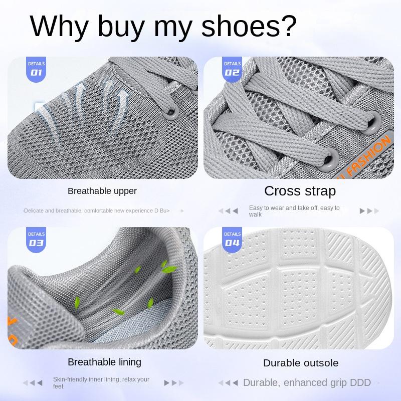 Vårlöparskor för män, mjuka och andningsbara sneakers med enkel sko