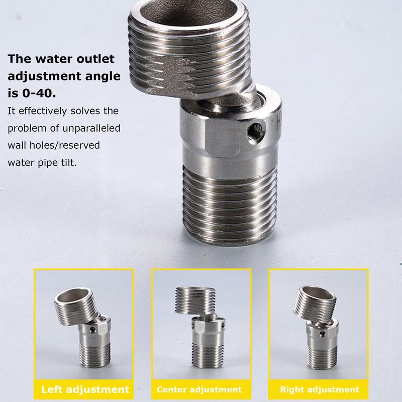 Adjustable Shower Faucet Angle Adapter Faucet Foot Stainless Steel Adjustable Angled Sturdy Showering Component Easy To Clean