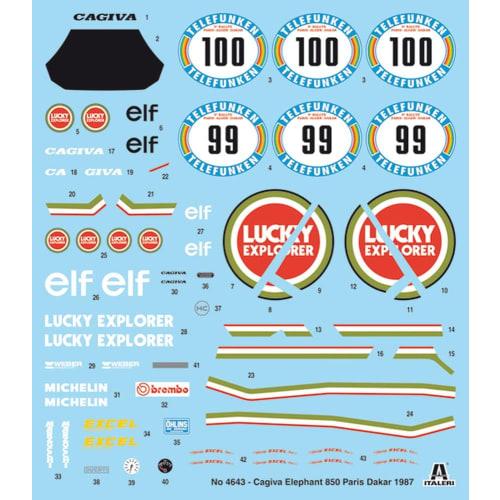 Italeri 1/9 Scale Cagiva Elephant 850 1987 Paris-Dakar Spec Plastic Model Kit (with Japanese Instructions) IT4643