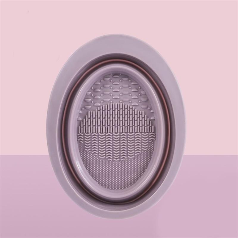 

Мягкий силиконовый очиститель для кистей для макияжа, складная миска для пудры, чистящая подушечка для теней, косметические инструменты, портативная мойка фиолетовый