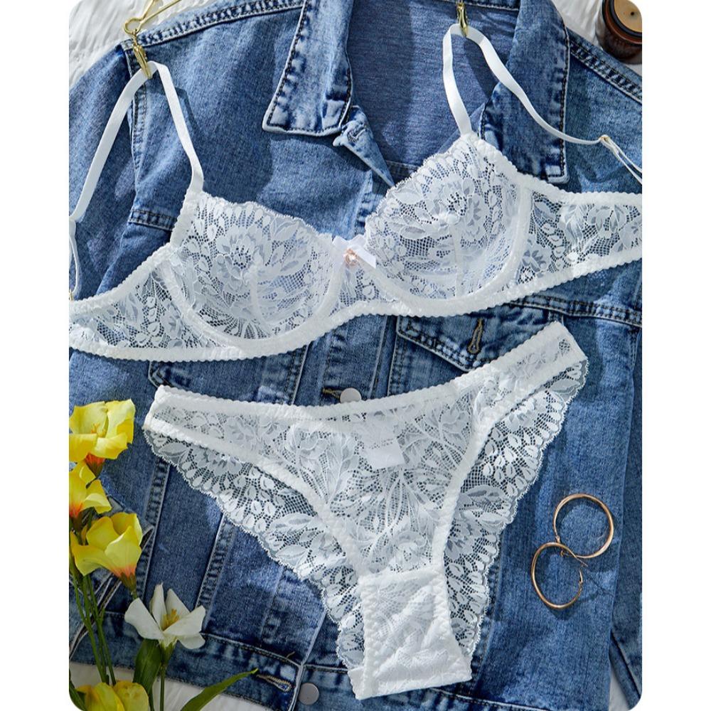 

Французское нижнее белье кружевное с вырезами ультратонкое чистое желание сексуальное искушение бюстгальтер с поддержкой груди комплект из двух предметов для удовольствия XL