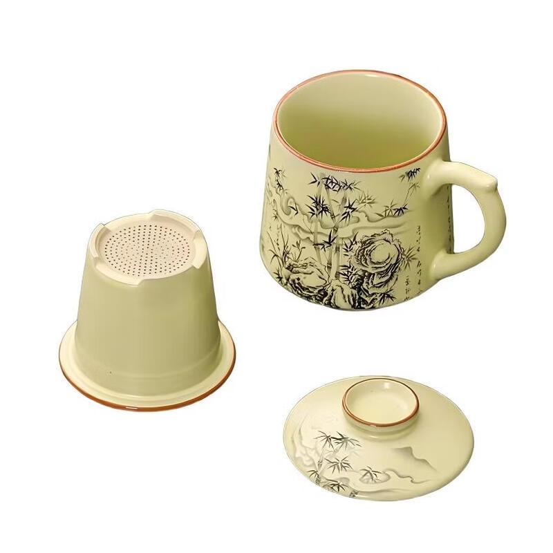 Shangqi Ceramic Ru Kiln Lidded Tea Infuser Office Mug