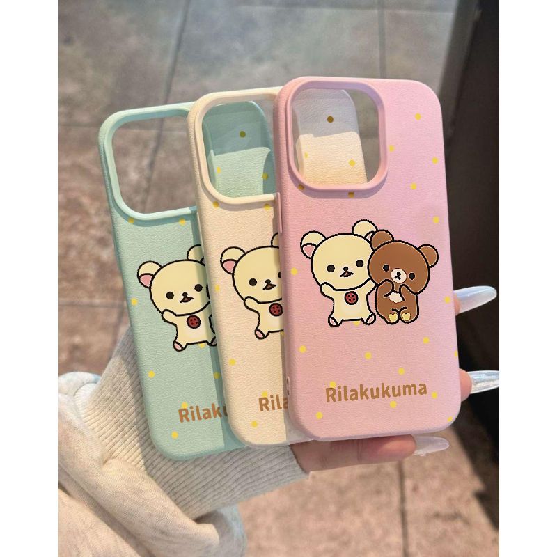 Cute Polka Dot Bear Lychee Pattern Suitable for IPhone16 Mobile Phone Case Apple 15 Protective Case 14 13 12 Soft Shell