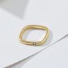 Women's Colorful Copper Zircon Square Ring - Simple Korean Style Valentine's Jewelry for Couples