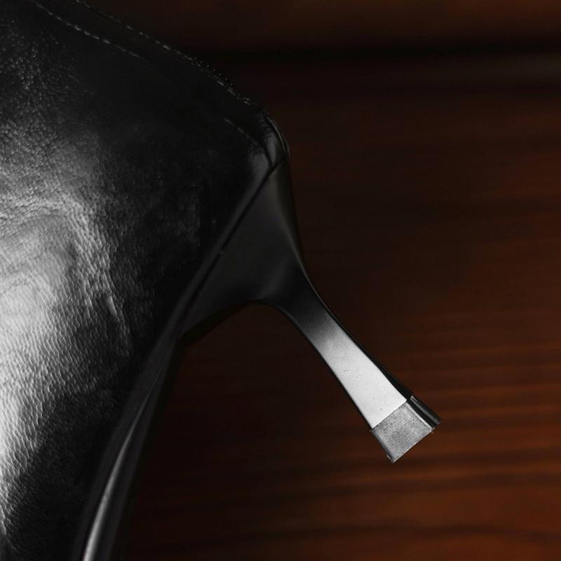 Fashion Women's new pointed retro high-heeled handmade oversized zipper and calf short boots fashion boots elastic boots