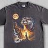 Otter Heult Den Mond An Wald Shirt, Lustige Otter Grafik, Fantasy Tierliebhaber Geschenk, Nachthimmel Natur Design, Niedliche Otter Geschenkidee