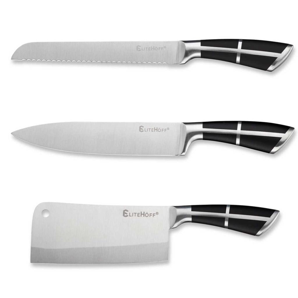 9-Piece Kitchen Knife Set In A Stand With Sharpener And Scissors E-6262