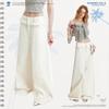 UNIFREE Korean Style Ruffle Hem Wide-Leg Pants