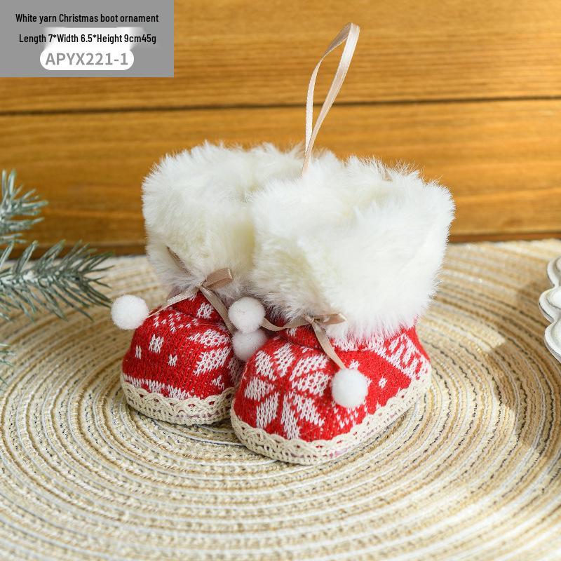 Red Fabric Christmas Boot Ornament - Cross-Border Creative Tree Decoration
