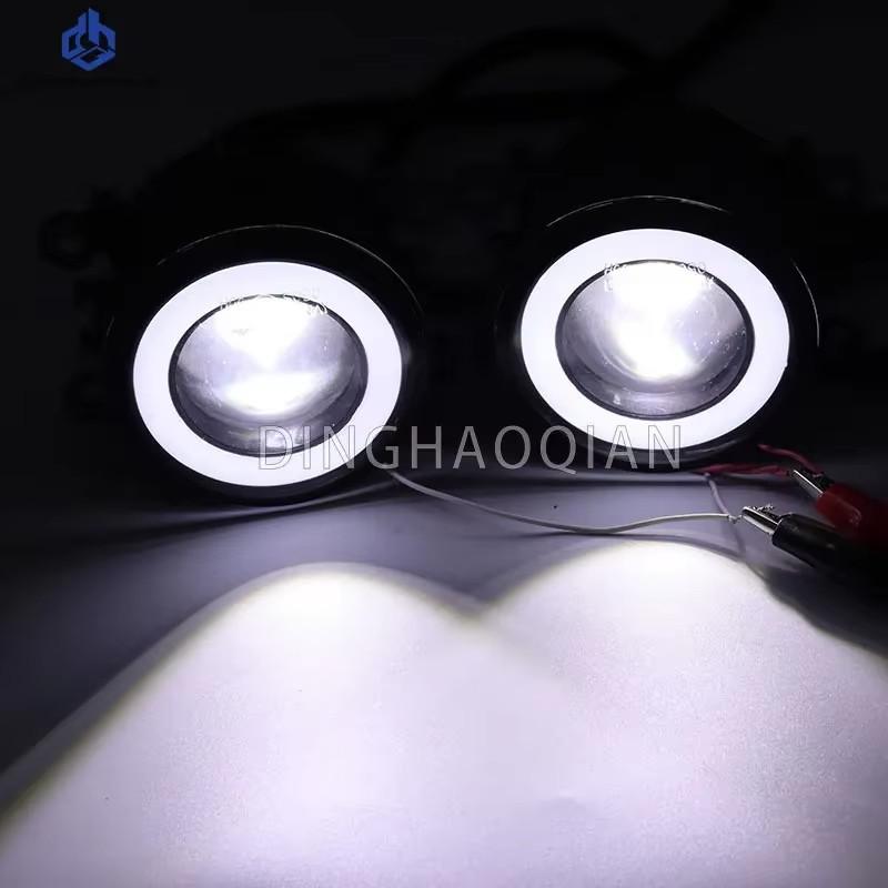 2 Pieces Car Fog Light LED Angel Eye DRL Daytime Running Lamp For Mitsubishi Montero Pajero Sport Challenger 2017 2018 2019