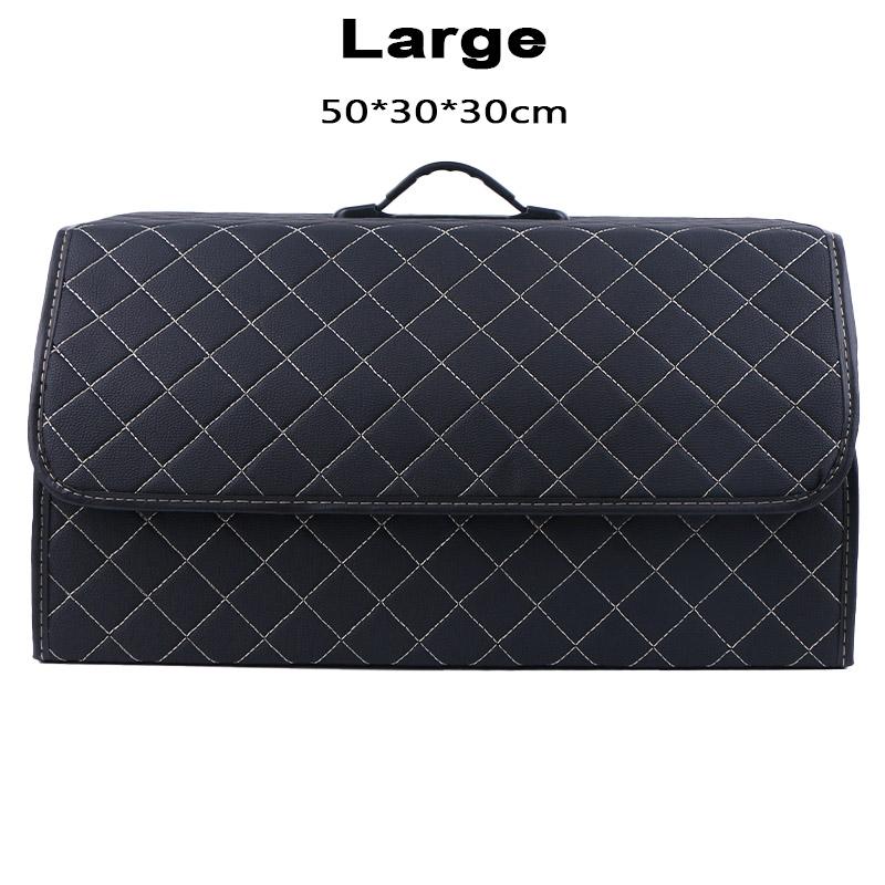 Car Storage Box Large Capacity Car Trunk Organiser Bag Auto Tools Stowing Tidying Leather Folding For Emergency Storage Box