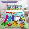 3pcs Custom Name Numberblocks Bedding Set Duvet Cover Closure Includes 1 Duvet Cover & 2 Pillowcases, Soft and Comfortable for All Seasons.