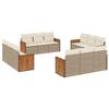 VidaXL Salon de Jardin avec Coussins 12 pcs, Canapés de Terrasse, Ensemble de Meubles de Patio, Mobilier d'Extérieur, Beige 3227514