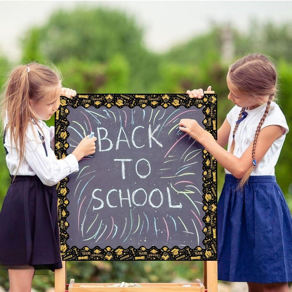 10/21m Wall Decoration Stickers Graduation Season DIY Blackboard Border Stickers Self-Adhesive Photo Frame