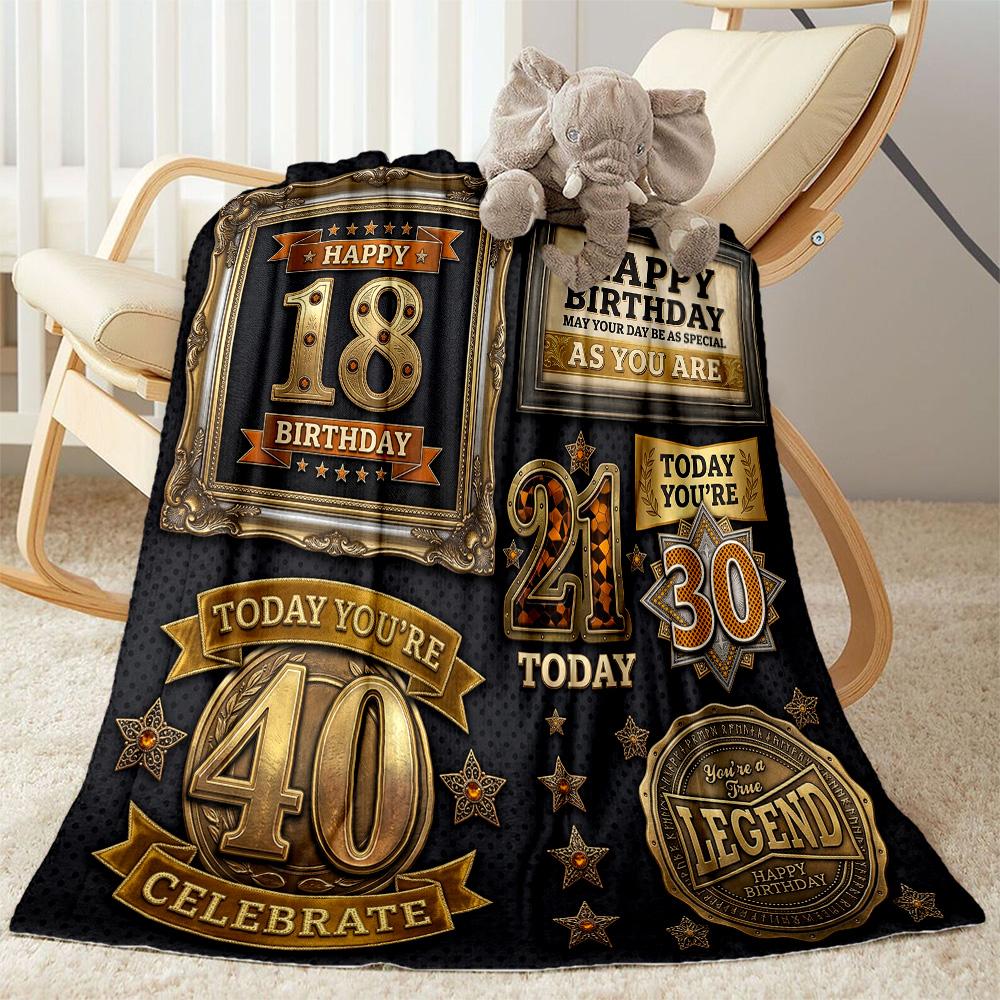 Happy 100th Birthday! Blankets Are Suitable for Living Rooms,making Them an Ideal Choice for Outdoor Travel and Gifts.