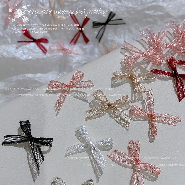 

2024 Autumn/Winter Ballet Shoe Nail Art: Organza Glitter Bow Accessories