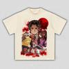 Unisex Demon Slayer Muzan & Upper Demons Red Moon Collage Anime Graphic T-Shirt, Cool Comic Print Casual Streetwear T-shirt